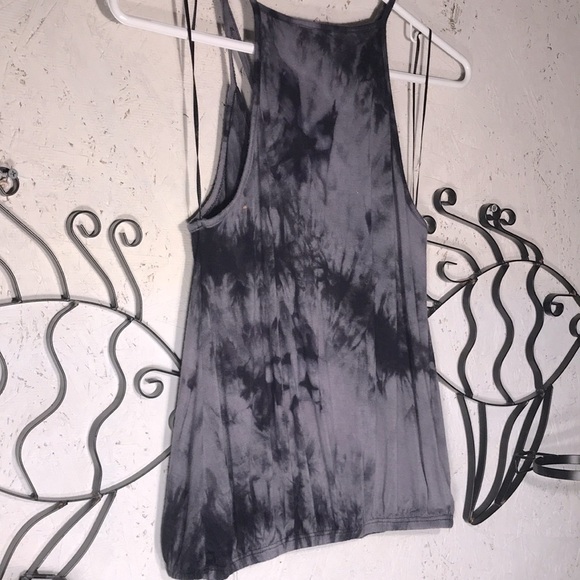 Womens Summer Thin Strap Tank by GINGER G Black & Gray Tye Dye Size Small - Picture 8 of 8